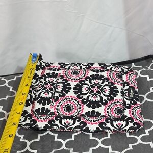 Thirty-One Black and Pink Floral Pouch